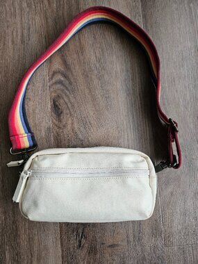 Marine Layer crossbody belt sling bag fanny pack cream waxed cotton canvas exter